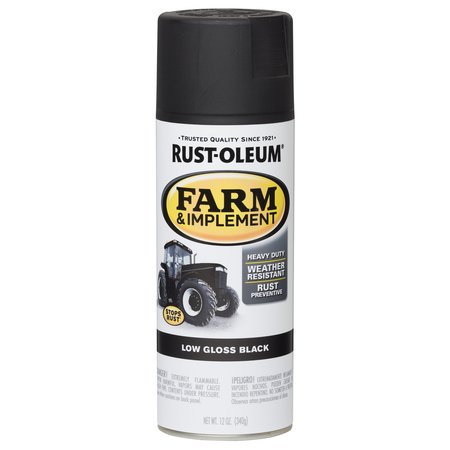 RUST-OLEUM Farm & Implement Paint, Gloss, Black, 1 gal 280130